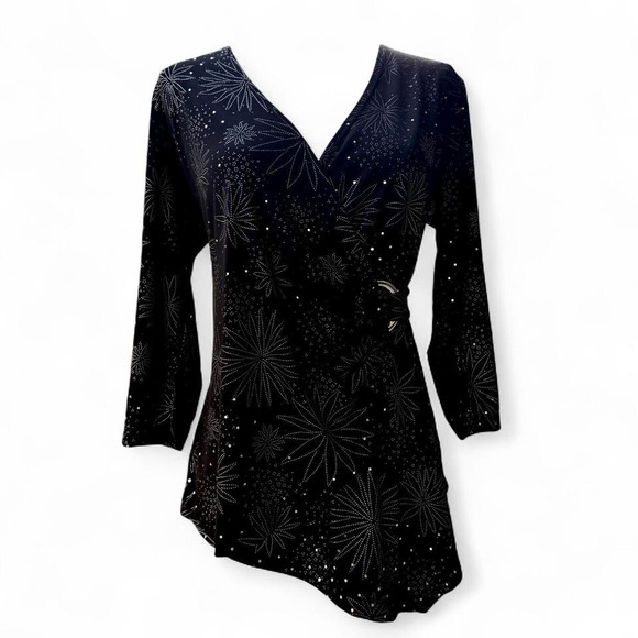 Glam Galactic Wrap Top – Y2K Disco Star Vibes - Picture 1 of 8